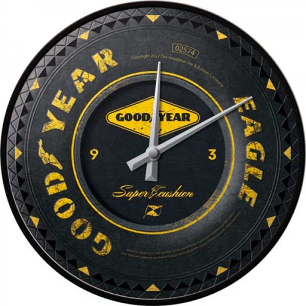 Wall Clock Goodyear Tyre Wheel - 30cm