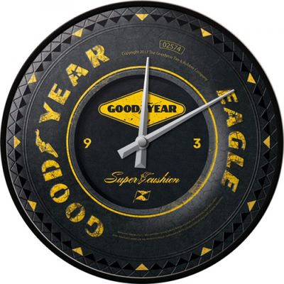 Wall Clock Goodyear Tyre Wheel - 30cm Wall Clock Goodyear Tyre Wheel - 30cm