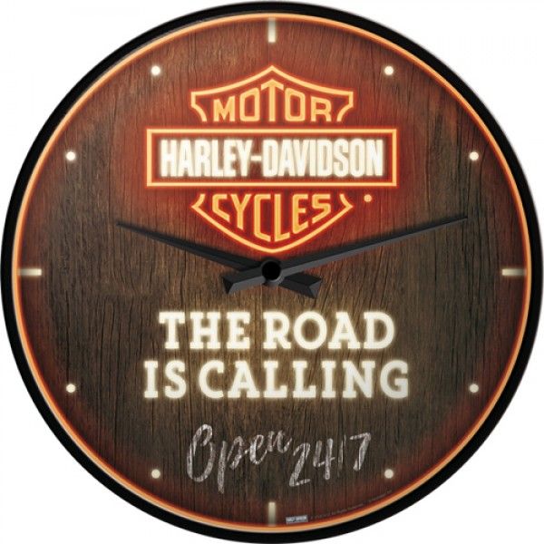 Wall Clock Harley Davidson The Road is Calling - 30cm