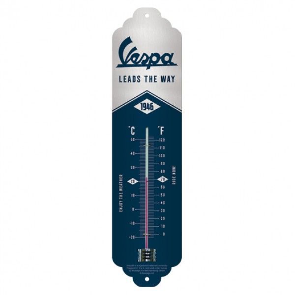 Thermometer Vespa Leads The Way C⁰+F⁰ 6.5cm x 28cm In Hang Sell