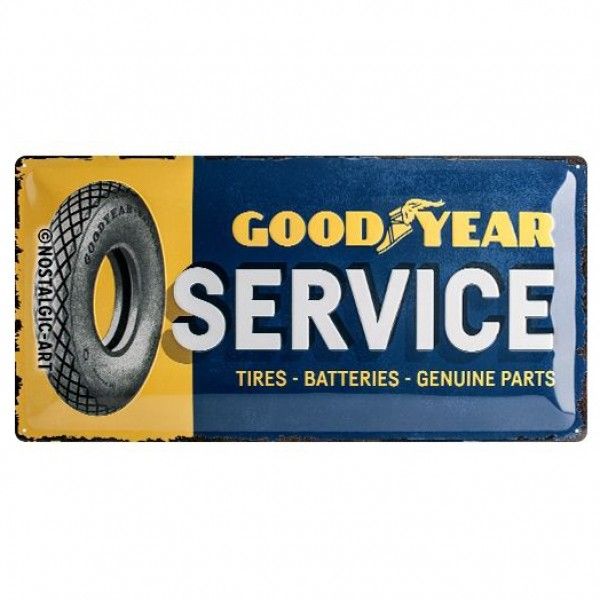 Goodyear Service 3D Metal Reproduction Sign 50cm x 25cm