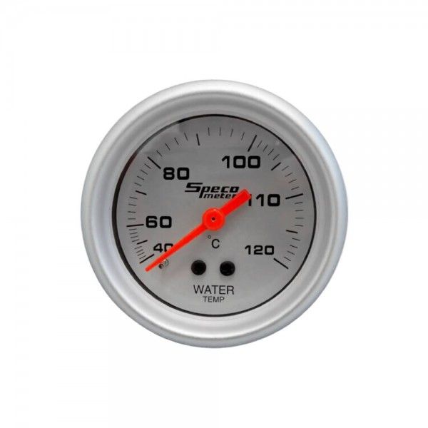 2 2" Mechanical 40-120ºC Water Temperature Gauge with 6' Sender & Adaptors - Silver Dial Silver Bezel