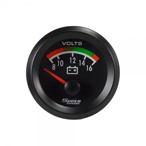 2 2" 8-16 Volt Voltmeter Gauge - Black Dial Black Bezel