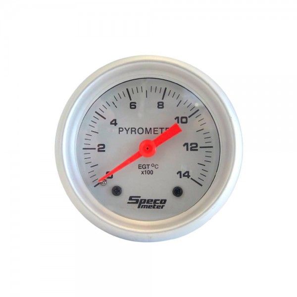 2 2" 12V Exhaust Temperature Pyrometer Gauge - Silver Dial Silver Bezel