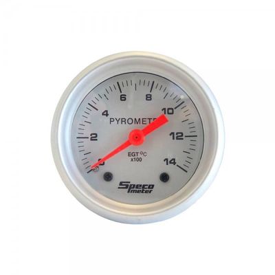 2 2" 12V Exhaust Temperature Pyrometer Gauge - Silver Dial Silver Bezel