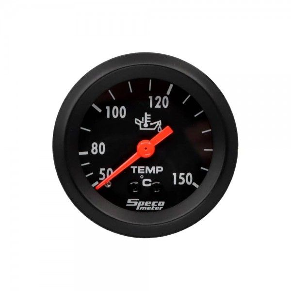 Speco Meter 2 Speco Meter 2" Mechanical 50-150ºC Oil Temperature Gauge with Sender - Black Dial Black Bezel