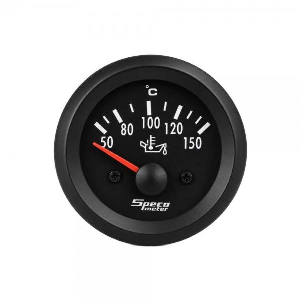 Speco Meter 2 Speco Meter 2" 12V Electric Oil Temperature Gauge - Black Dial Black Bezel