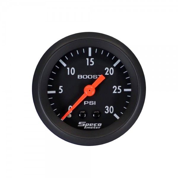 Speco Meter 2 Speco Meter 2" Mechanical 30 PSI Boost Gauge - Black Dial Black Bezel