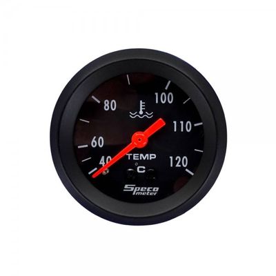 Speco Meter 2 Speco Meter 2" Mechanical 40-120ºC Water Temperature Gauge with 12' Sender - Black Dial Black Bezel