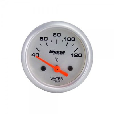 Speco Meter 2 Speco Meter 2" 12V Electric 40-120ºC Water Temperature Gauge with Sender - Silver Dial Silver Bezel