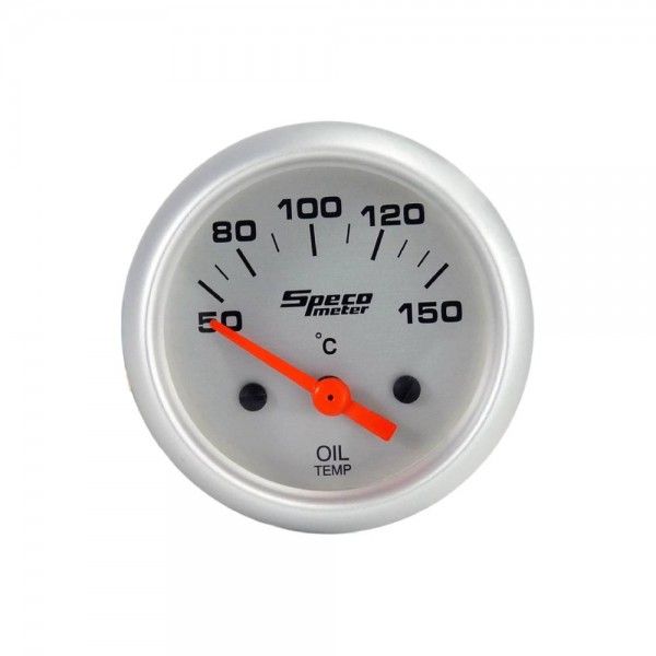 Speco Meter 2 Speco Meter 2" Electric 50-150ºC Oil Temperature Gauge - Silver Dial Silver Bezel