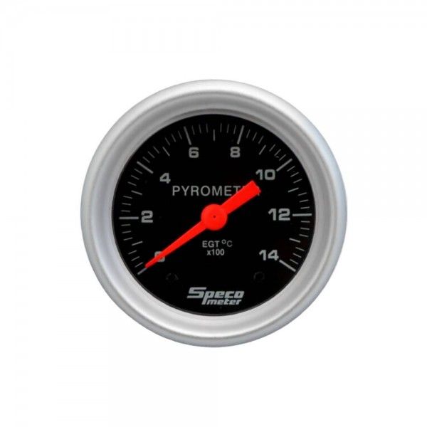 2 2" 12V Exhaust Temperature Pyrometer Gauge - Black Dial Silver Bezel