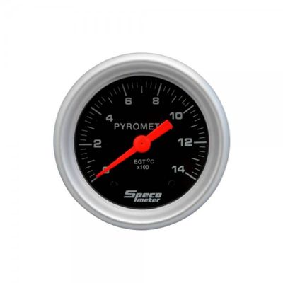 2 2" 12V Exhaust Temperature Pyrometer Gauge - Black Dial Silver Bezel