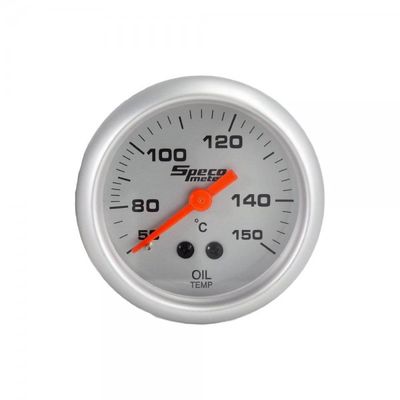 Speco Meter 2 Speco Meter 2" Mechanical 50-150ºC Oil Temperature Gauge with Sender - Silver Dial Silver Bezel