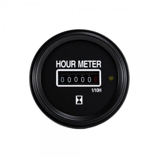 Speco Meter 2 Speco Meter 2" 12/24V Hour-Meter - Black Dial Black Bezel