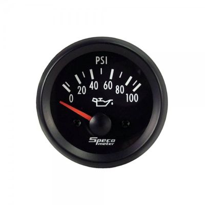 2 2" 12V 100psi Electric Oil Pressure Gauge - Black Dial Black Bezel