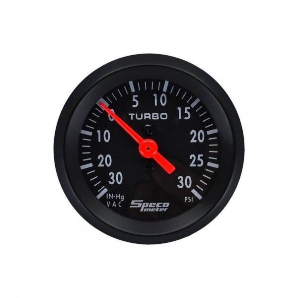 Speco Meter 2 Speco Meter 2" Mechanical 30 Hg to 30 PSI Boost Gauge - Black Dial Black Bezel