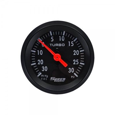 Speco Meter 2 Speco Meter 2" Mechanical 30 Hg to 30 PSI Boost Gauge - Black Dial Black Bezel