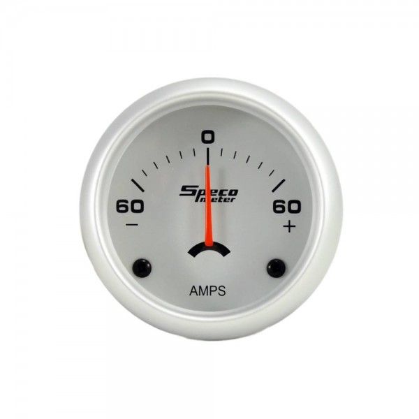 Speco Meter 2 Speco Meter 2" 60-0-60 Amps Ammeter Gauge - Silver dial Silver Bezel