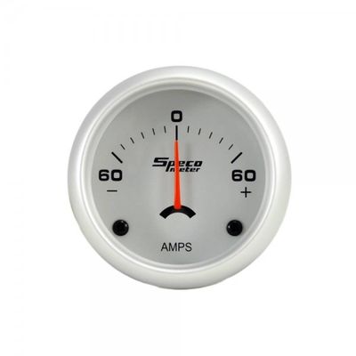 Speco Meter 2 Speco Meter 2" 60-0-60 Amps Ammeter Gauge - Silver dial Silver Bezel