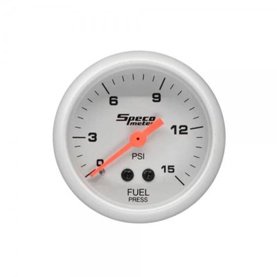 Speco Meter 2 Speco Meter 2" Mechanical 15psi Fuel Pressure Gauge - Silver Dial Silver Bezel