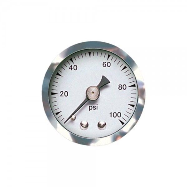 Speco Meter 1-1/2 Speco Meter 1-1/2" 100psi Mechanical Fuel Pressure Gauge - White Dial Chrome Housing