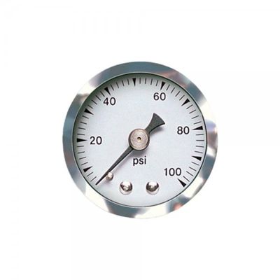 ​Speco Meter 1-1/2" 100psi Mechanical Fuel Pressure Gauge - White Dial Chrome Housing