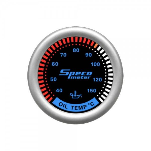 Speco Meter 2 Speco Meter 2" 12V Electric 40-150ºC Oil Temperature Gauge - Black Dial Silver Markings Silver Bezel