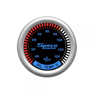Speco Meter 2 Speco Meter 2" 12V Electric 40-150ºC Oil Temperature Gauge - Black Dial Silver Markings Silver Bezel