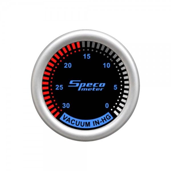 Speco Meter 2 Speco Meter 2" 12V Electric 30 Hg Vacuum Gauge - Black Dial Silver Markings Silver Bezel