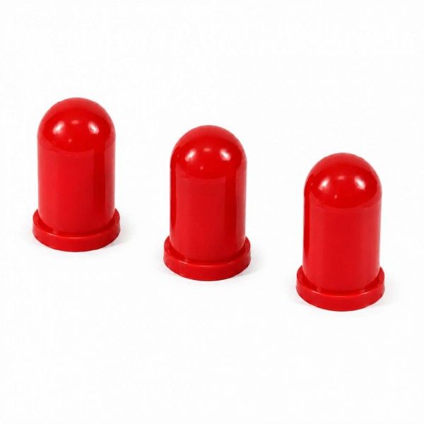 7mm Globe Assembly Bulb Covers - Red 3 Pack