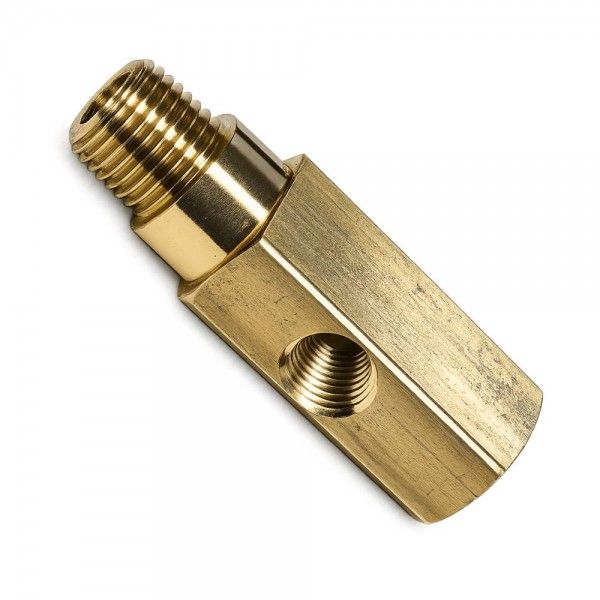 Brass Oil Pressure Gauge T Piece Adaptor - 5/8” Male UNF Thread x 1/8" Female NPT Thread