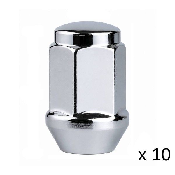 Chrome Steel Wheel Bulge Nut - 10 Pack - 7/16 Chrome Steel Wheel Bulge Nut - 10 Pack - 7/16" Thread