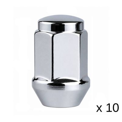 Chrome Steel Wheel Bulge Nut - 10 Pack - 7/16 Chrome Steel Wheel Bulge Nut - 10 Pack - 7/16" Thread