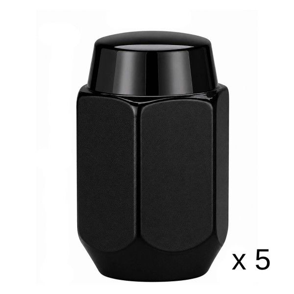 Black 30mm Steel Wheel Nuts - Set of 5 - 14mm x 1.5 Thread Black 30mm Steel Wheel Nuts - Set of 5 - 14mm x 1.5 Thread