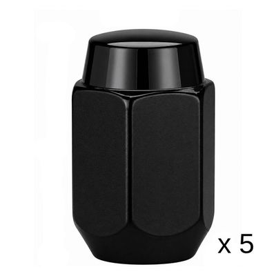 Black 30mm Steel Wheel Nuts - Set of 5 - 14mm x 1.5 Thread Black 30mm Steel Wheel Nuts - Set of 5 - 14mm x 1.5 Thread