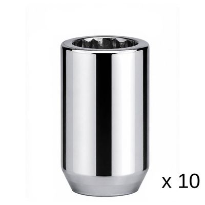 Chrome Steel Wheel Tuner Nuts - 10 Pack - 7/16 Chrome Steel Wheel Tuner Nuts - 10 Pack - 7/16" Thread