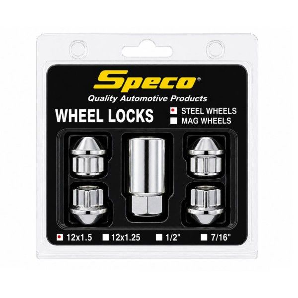 Chrome Steel Wheel Open End Lock Nuts - Set of 4 with Key - 12mm x 1.5 Thread Chrome Steel Wheel Open End Lock Nuts - Set of 4 with Key - 12mm x 1.5 Thread