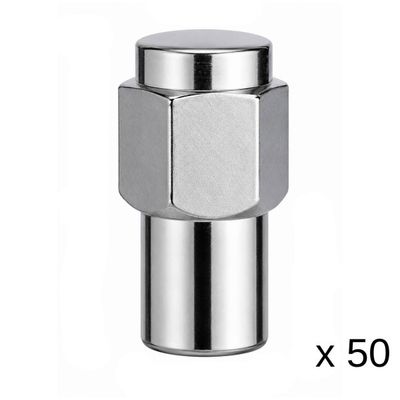 Chrome Mag Wheel Nuts - 50 Pack - 12mm x 1.5 Thread