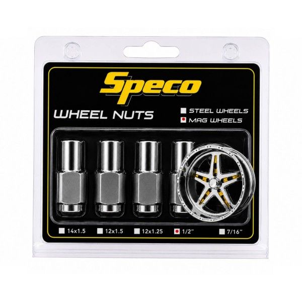 Chrome Mag Wheel Nuts - Set of 4 with Washers - 1/2 Chrome Mag Wheel Nuts - Set of 4 with Washers - 1/2" Thread