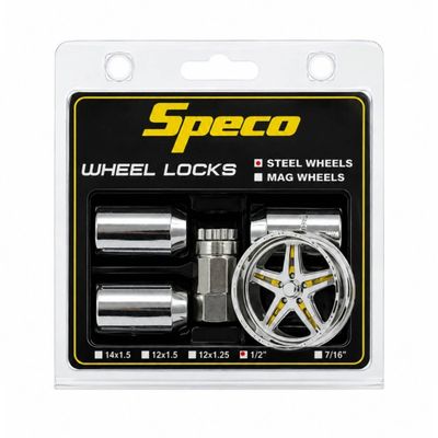 Chrome Steel Wheel Lock Nuts - Set of 3 with Key - 1/2 Chrome Steel Wheel Lock Nuts - Set of 3 with Key - 1/2" Thread