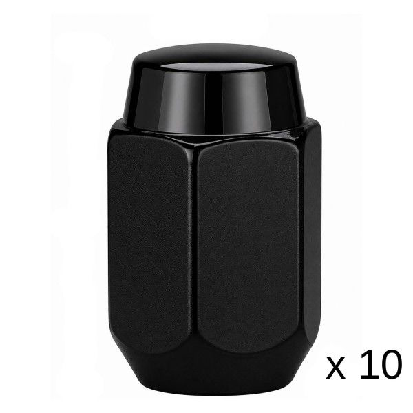 Black 30mm Steel Wheel Nuts - 10 Pack - 14mm x 1.5 Thread Black 30mm Steel Wheel Nuts - 10 Pack - 14mm x 1.5 Thread