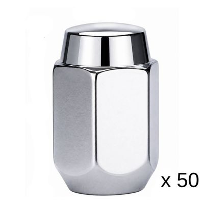 Chrome 30mm Steel Wheel Nuts - 50 Pack - 14mm x 1.5 Thread Chrome 30mm Steel Wheel Nuts - 50 Pack - 14mm x 1.5 Thread