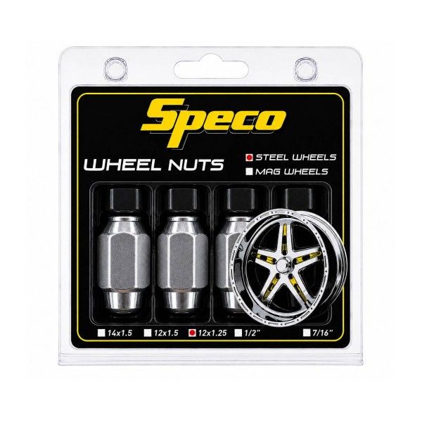 Chrome 35mm Steel Wheel Nuts - Set of 4 - 12mm x 1.25 Thread Chrome 35mm Steel Wheel Nuts - Set of 4 - 12mm x 1.25 Thread