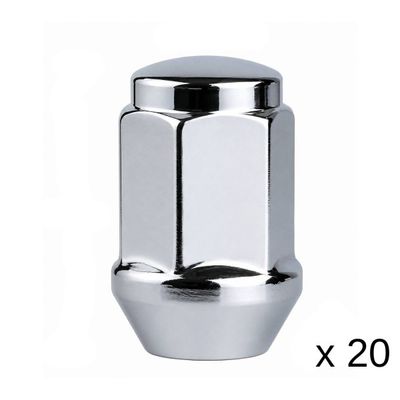 Chrome Steel Wheel Bulge Nut - 20 Pack - 14mm x 1.5 Thread Chrome Steel Wheel Bulge Nut - 20 Pack - 14mm x 1.5 Thread