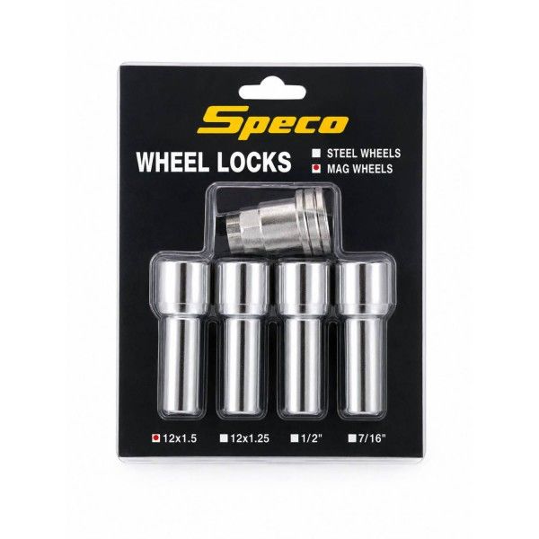 Chrome Cragar Mag Wheel Lock Nuts - Set of 4 with Washers & Key - 12mm x 1.5 Thread Chrome Cragar Mag Wheel Lock Nuts - Set of 4 with Washers & Key - 12mm x 1.5 Thread
