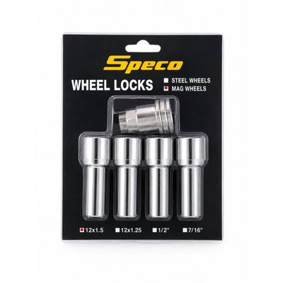 Chrome Cragar Mag Wheel Lock Nuts - Set of 4 with Washers & Key - 12mm x 1.5 Thread