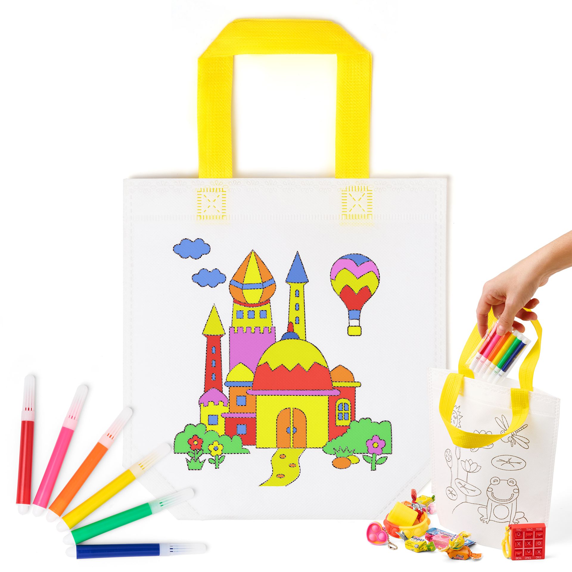 BOLSAS PARA PINTAR CON ROTULADORES - SOUVENIRS CREATIVOS PARA FIESTAS