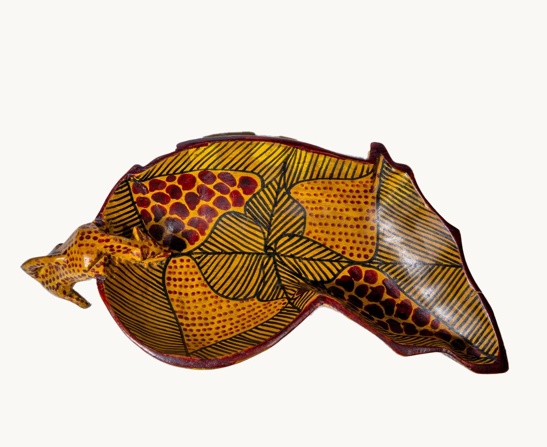 Hand Crafted "Africa" Shaped Snack Bowl.