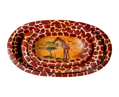Handcrafted Safari Giraffe Bowl Set
